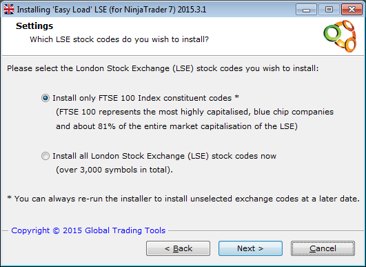 Easy Load LSE for NinjaTrader - View over 3,000 UK stocks with ease